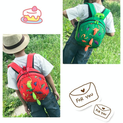 Durable Dinosaur Backpack for Kids - Lost Proof - Pink