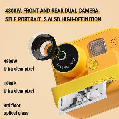 2-Inch Dual Lens Instant Print Camera For Children - 4800W Pixel - Without Memory Card Pink