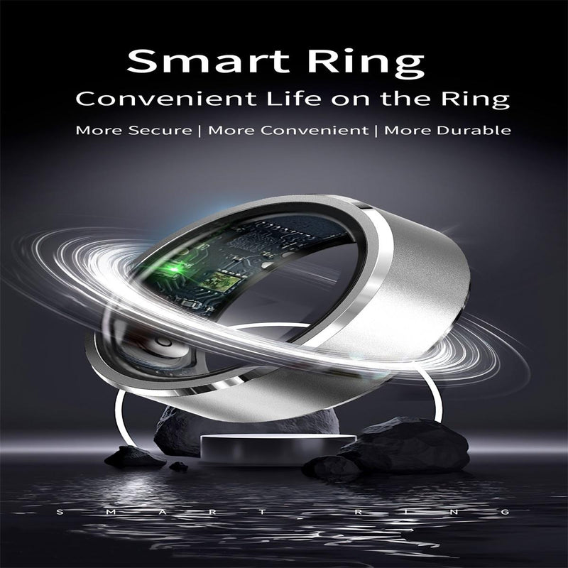 Smart Ring For Health Monitoring & Multiple Sports Modes - Size 11 - Silver