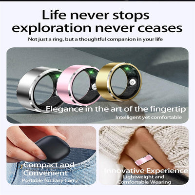 Smart Ring For Health Monitoring & Multiple Sports Modes - Size 11 - Silver