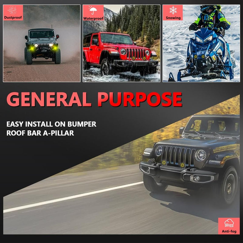 38W 4000Lm / 6000K Off - Road Vehicle Round Work Light - White