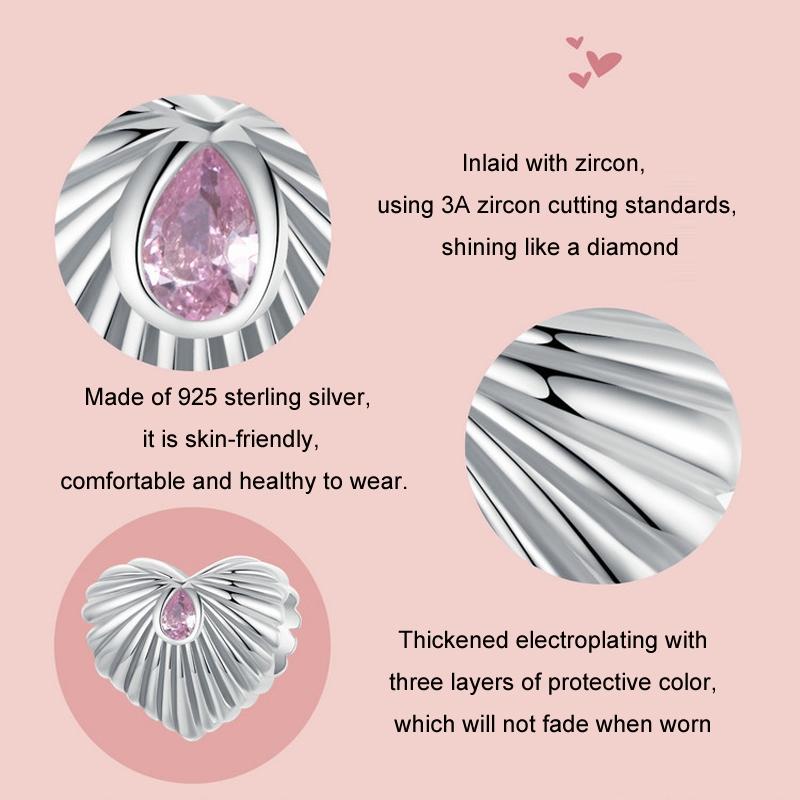 925 Sterling Silver Diy Love Beads & Platinum