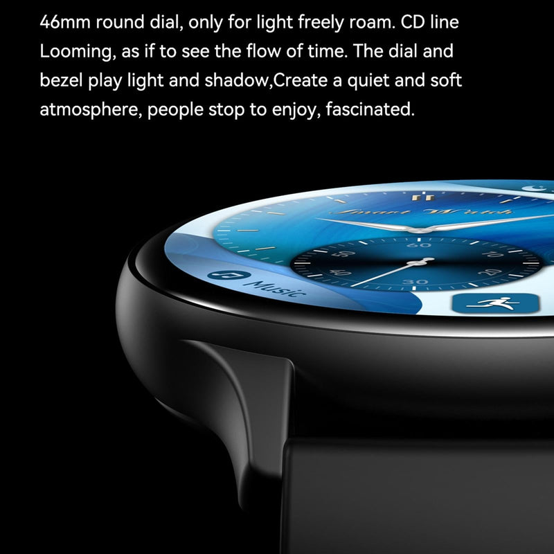 1.43 Inch Bt5.0 Ip67 Sport Smart Watch Support Bluetooth Call / Message Notification / Heart Rate / Blood Pressure Health Monitor - Black