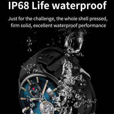 1.43 Inch Bt5.0 Ip67 Sport Smart Watch Support Bluetooth Call / Message Notification / Heart Rate / Blood Pressure Health Monitor - Black