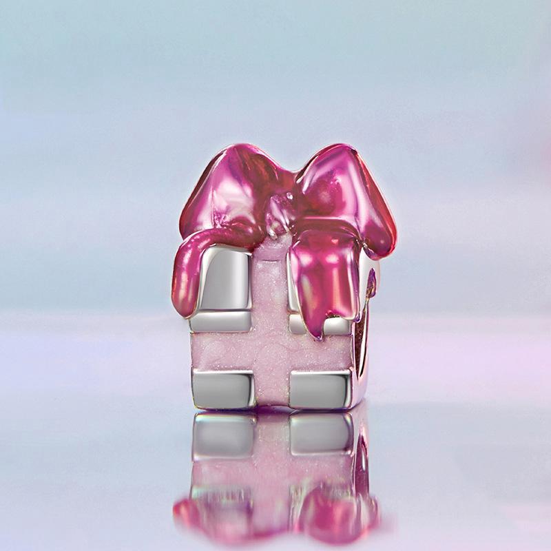 925 Sterling Silver Platinum Plated Bow Diy Beads In