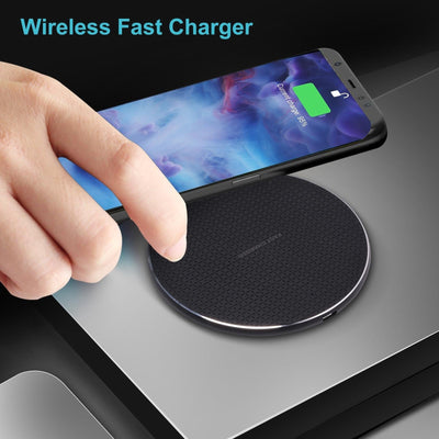 15W Plaid Desktop Wireless Charger - Black