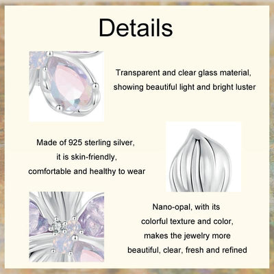 925 Sterling Silver Opal Flower Silicone Diy Beads