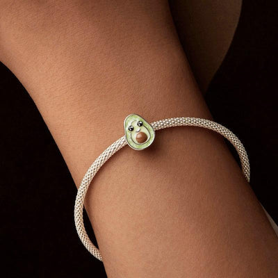 925 Sterling Silver Diy Cute Avocado Beads & Platinum