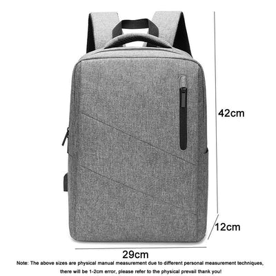 Anti Theft Usb Backpack For Business & School - Gray