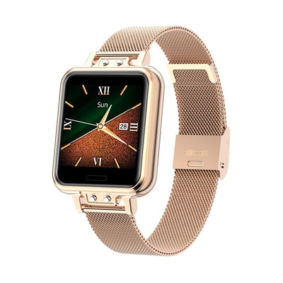 1.22 Inch Waterproof Smart Watch With Sleep & Heart Rate Monitor - Gold
