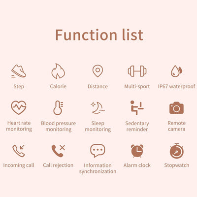 1.22 Inch Waterproof Smart Watch With Sleep & Heart Rate Monitor - Gold