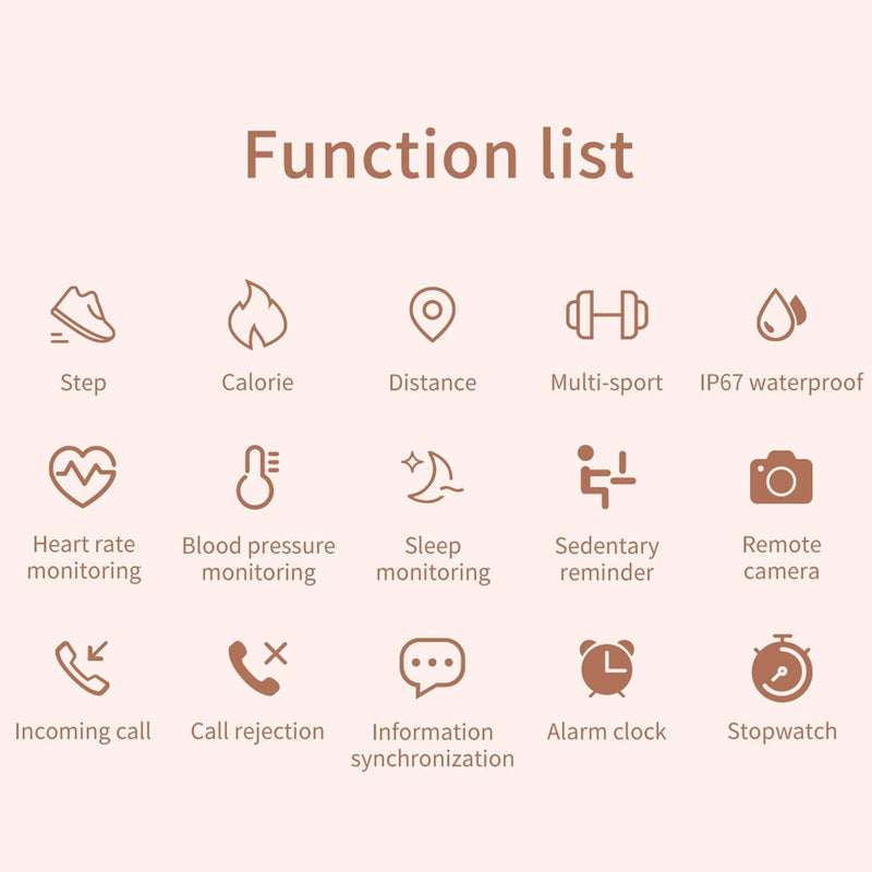 1.22 Inch Waterproof Smart Watch With Sleep & Heart Rate Monitor - Gold