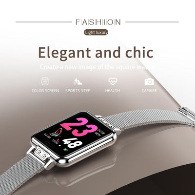 1.22 Inch Waterproof Smart Watch With Sleep & Heart Rate Monitor - Gold