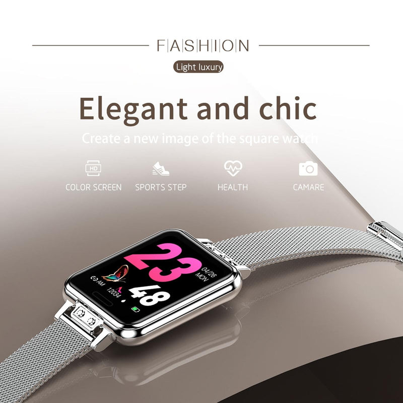 1.22 Inch Waterproof Smart Watch With Sleep & Heart Rate Monitor - Gold