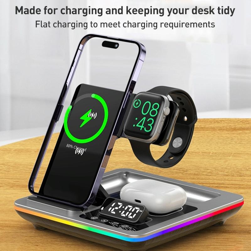 15W 5 In 1 Foldable Wireless Charger Stand - Black