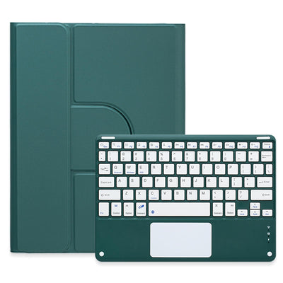 360 Degree Rotatable Bluetooth Keyboard Leather Case With Touchpad - Square Button - Mint Green - For Ipad 10.2 2021 / Air 2019