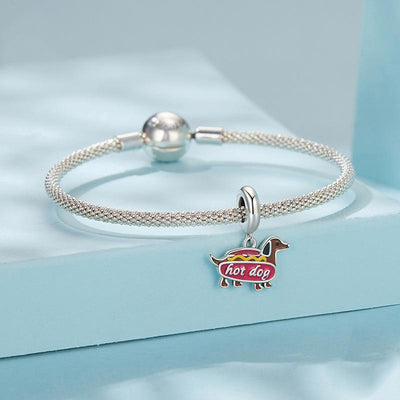 925 Sterling Silver Dachshund Pendant Animal Beads
