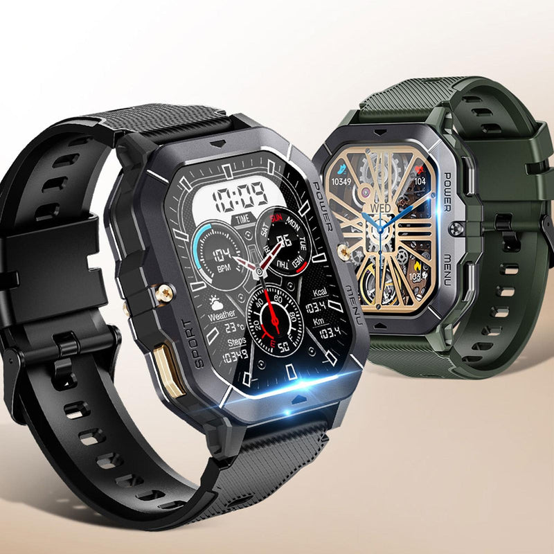 2.02 Inch Sport Smart Watch Support Bluetooth Call / Sleep / Blood Oxygen / Heart Rate / Blood Pressure Health Monitor - Black