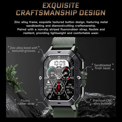 2.02 Inch Sport Smart Watch Support Bluetooth Call / Sleep / Blood Oxygen / Heart Rate / Blood Pressure Health Monitor - Black