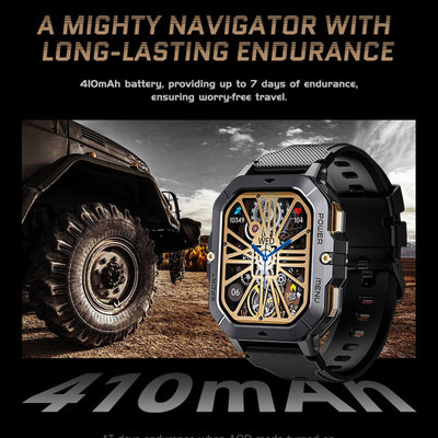 2.02 Inch Sport Smart Watch Support Bluetooth Call / Sleep / Blood Oxygen / Heart Rate / Blood Pressure Health Monitor - Black