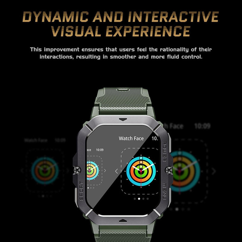 2.02 Inch Sport Smart Watch Support Bluetooth Call / Sleep / Blood Oxygen / Heart Rate / Blood Pressure Health Monitor - Black