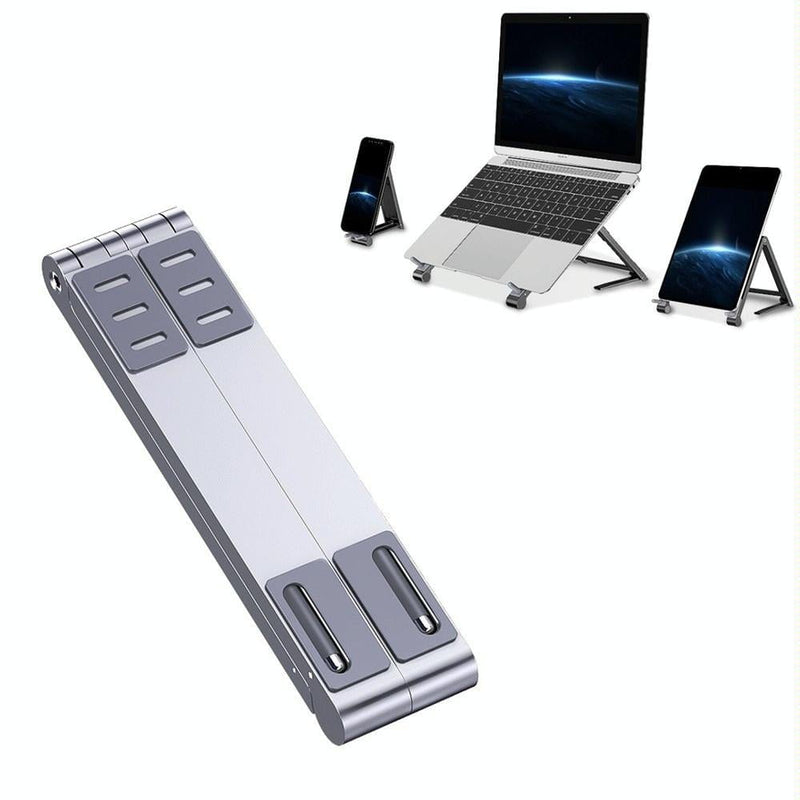 Foldable Metal Laptop Stand for Cooling and Ergonomic - Gray