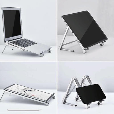 Foldable Metal Laptop Stand for Cooling and Ergonomic - Gray