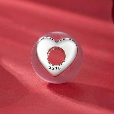 925 Sterling Silver Oxidized Love Glass Diy Beads