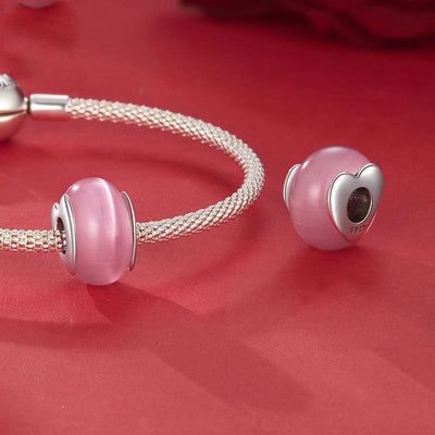 925 Sterling Silver Oxidized Love Glass Diy Beads