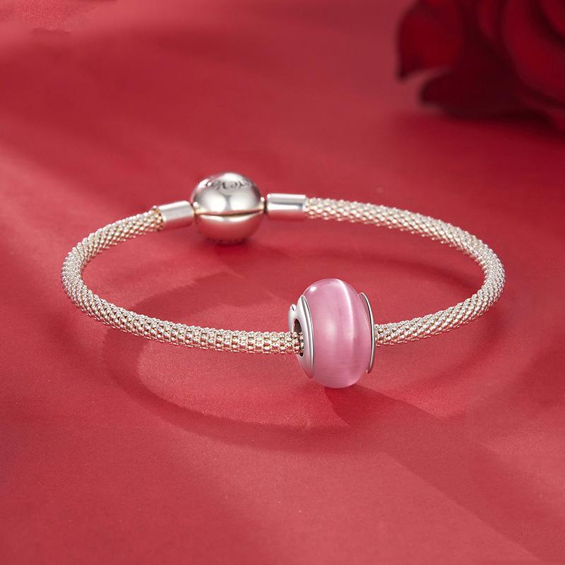 925 Sterling Silver Oxidized Love Glass Diy Beads