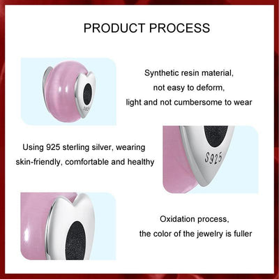 925 Sterling Silver Oxidized Love Glass Diy Beads