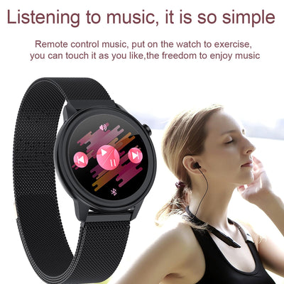 1.3 Inch Tft Colour Screen Ip68 Waterproof Women Smart Watch Support Body Temperature Monitor / Blood Pressure Monitor / Menstrual Cycle Reminder Black
