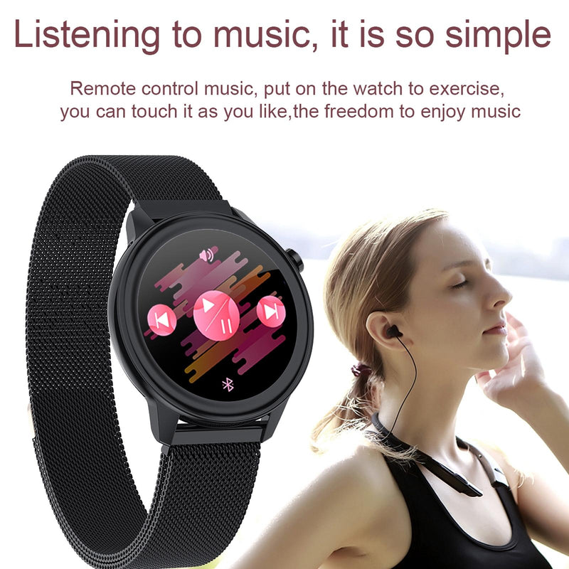 1.3 Inch Tft Colour Screen Ip68 Waterproof Women Smart Watch Support Body Temperature Monitor / Blood Pressure Monitor / Menstrual Cycle Reminder Black