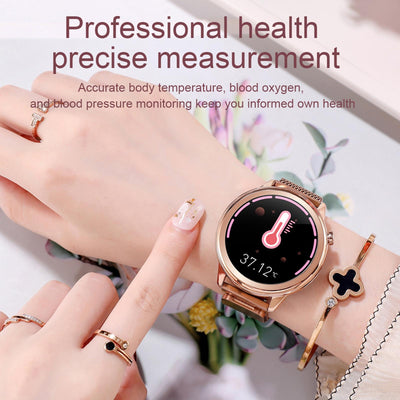 1.3 Inch Tft Colour Screen Ip68 Waterproof Women Smart Watch Support Body Temperature Monitor / Blood Pressure Monitor / Menstrual Cycle Reminder Black
