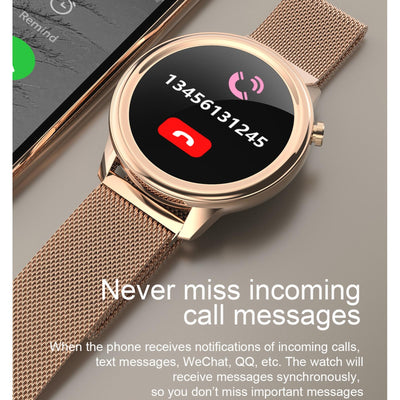 1.3 Inch Tft Colour Screen Ip68 Waterproof Women Smart Watch Support Body Temperature Monitor / Blood Pressure Monitor / Menstrual Cycle Reminder Black