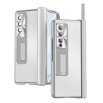 Shockproof Aluminum Double Hinge Case for Samsung Galaxy z Fold 4 - Silver