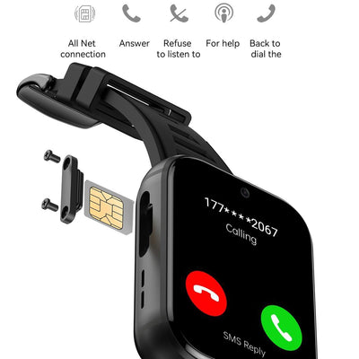 4G Smart Watch With 1.99 Inch Screen Android 9.0 4Gb+64Gb - Black