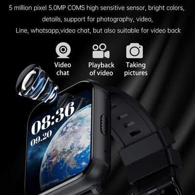 4G Smart Watch With 1.99 Inch Screen Android 9.0 4Gb+64Gb - Black