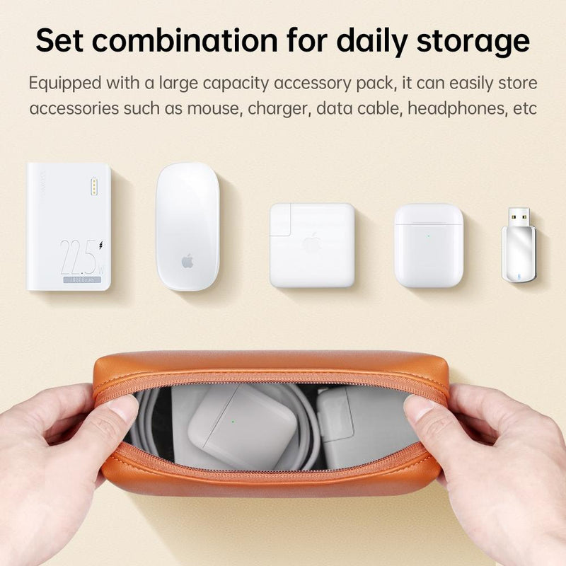 15 Inch Waterproof Laptop Bag with Power Pack and Inner Pouch - Brown