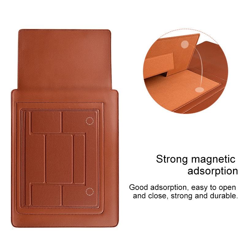 14.1 Inch Laptop Sleeve Leather Carrying Bag - Black