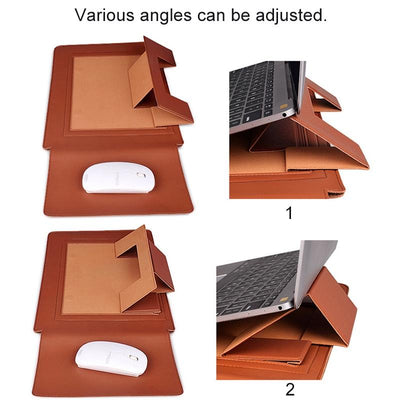 14.1 Inch Laptop Sleeve Leather Carrying Bag - Black