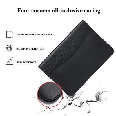 13-14 Inch Ultra-thin Magnetic Holster for Horizontal Embossed Notebook with Liner Bag - Dark Blue