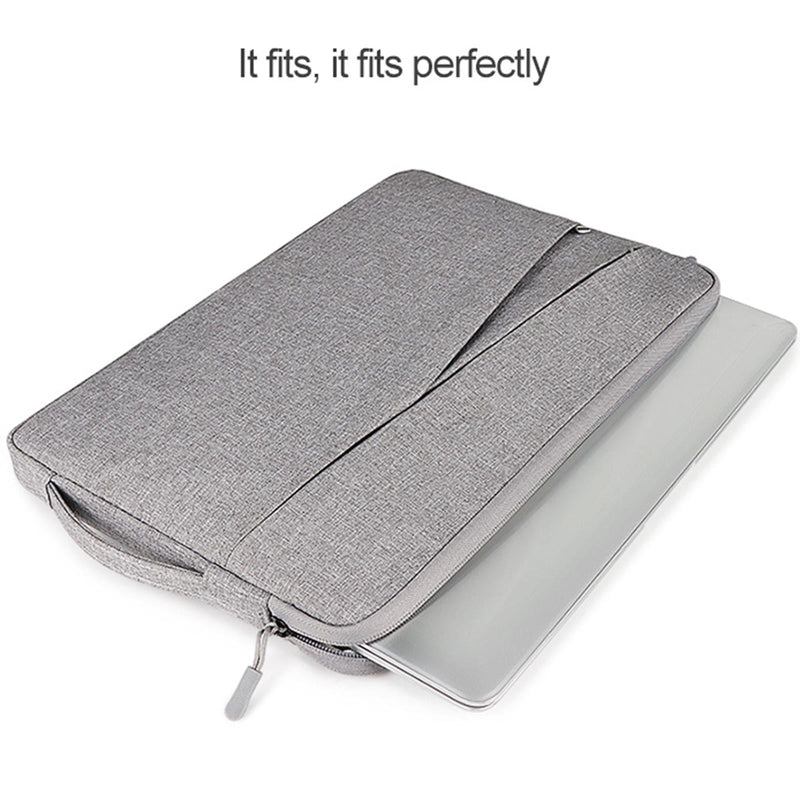 Polyester Laptop Liner Bag with Small Bag - Fits 14.1-15.4 Inch Devices - Hemp Grey