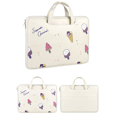 14.1-15.4 Inch Lightweight Printed Laptop Bag in Pu Material - Ice Cream