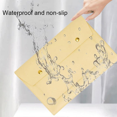 3-in-1 Waterproof Leather Laptop Liner Bag - 14 Inches - Light Grey