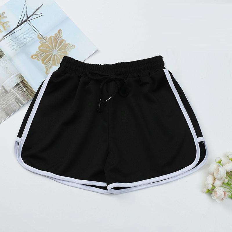 High Waist Straight Yoga Shorts Women Casual Loose Outerwear Size L - White - M