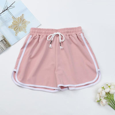 High Waist Straight Yoga Shorts Women Casual Loose Outerwear Size L - White - M