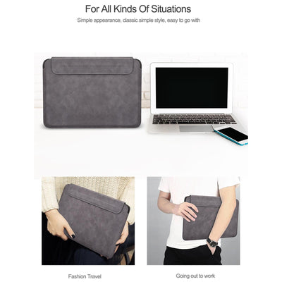 Lightweight Sheepskin Notebook Liner Bag - Deep Space Gray 14.1-15.4 Inch