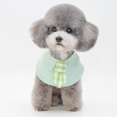 Pet Shawl Scarf Saliva Towel Dog Clothes Accessories - Size M - Green
