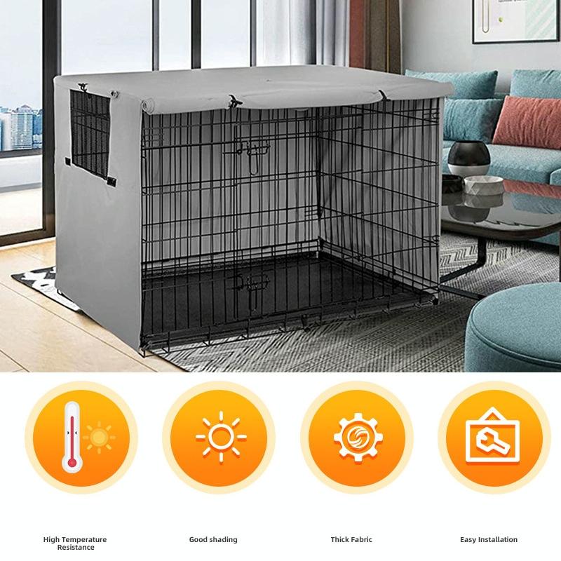 Outdoor Pet Cage Cover - Waterproof & Dustproof - 79x50.8x53cm - Grey